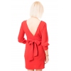 Elegancka sukienka z kokardą, Czerwona 1